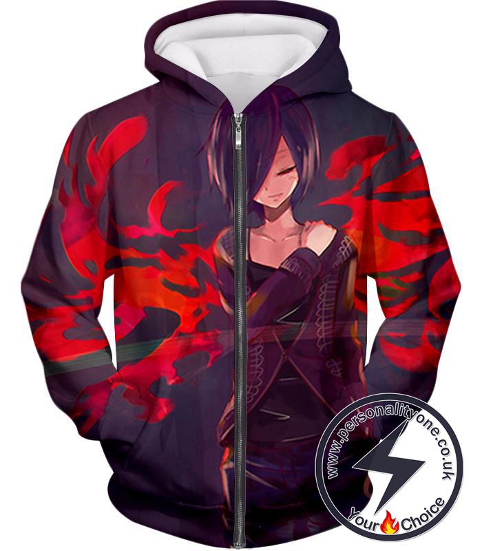 Tokyo Ghoul Cool Touka Kirishima Favourite Ghoul Zip Up Hoodie